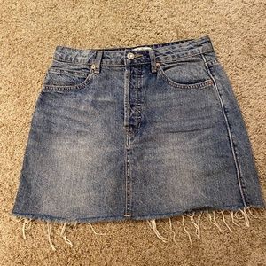 We The Free Medium Wash Distressed Denim Skirt- Size 26